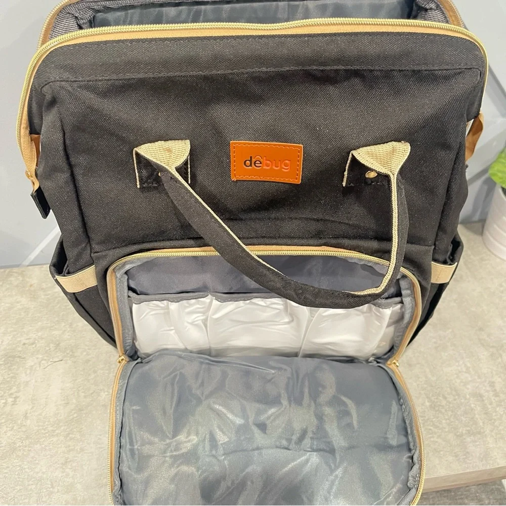 Black and Tan Diaper Bag